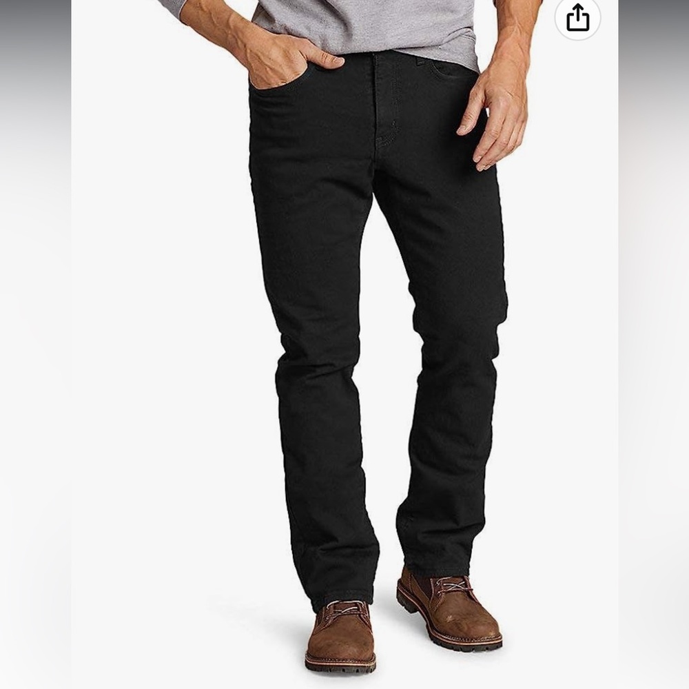 Eddie Bauer Men's Flannel-Lined Flex Jeans - Straight Fit